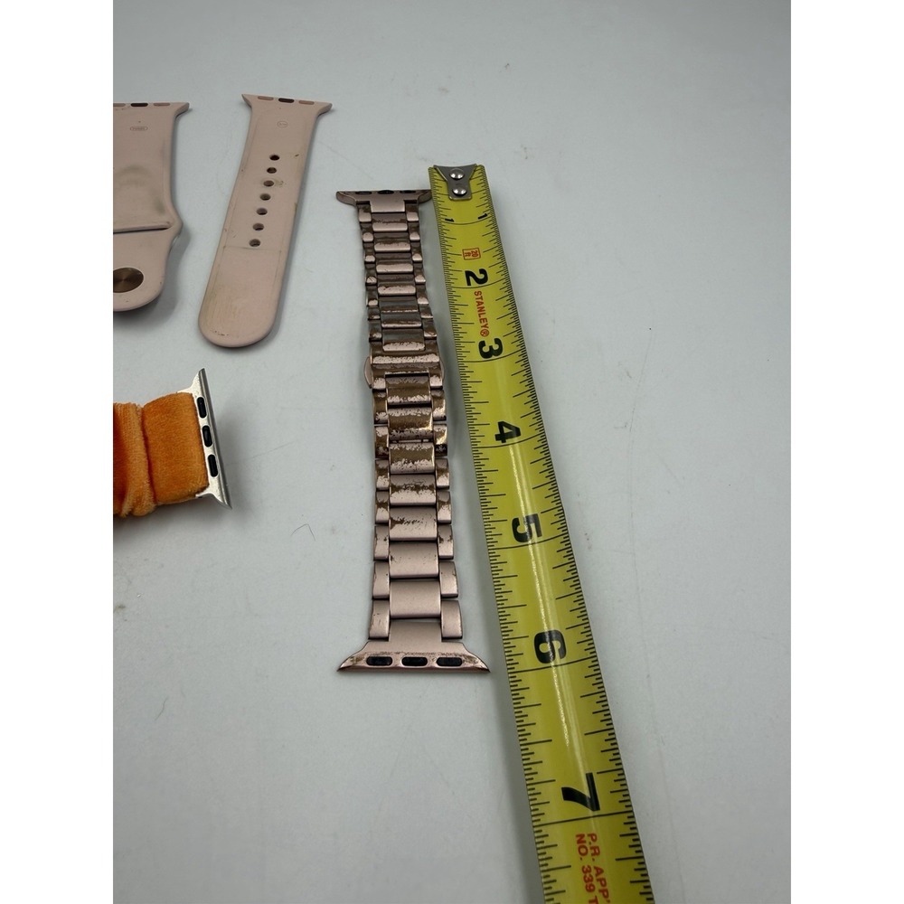 Lot Of Apple Watch Bands, Variety, Rose Gold Steel, Scrunchie, & Plastic & LINKS - Picture 9 of 13